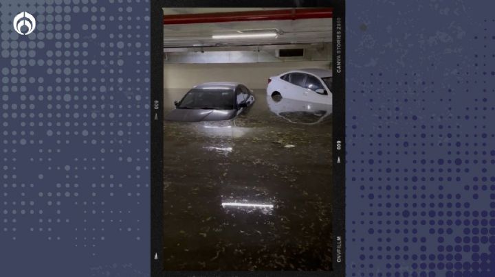 'Alberca' en Walmart: lluvias inundan estacionamiento y autos terminan bajo el agua (VIDEO)