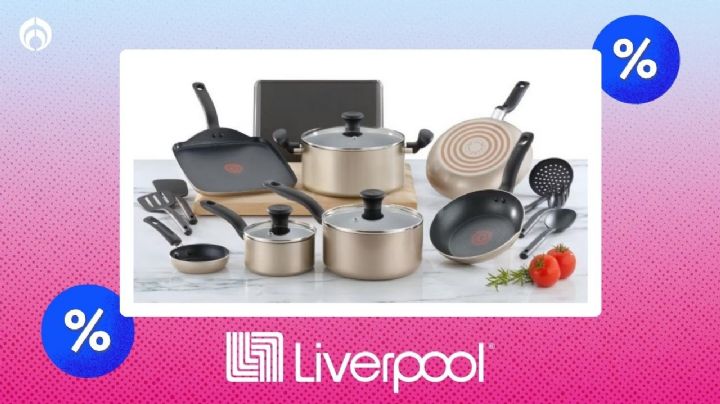 A nada de la Venta Nocturna: Liverpool remata batería T-Fal antiadherente de 16 piezas antirayones