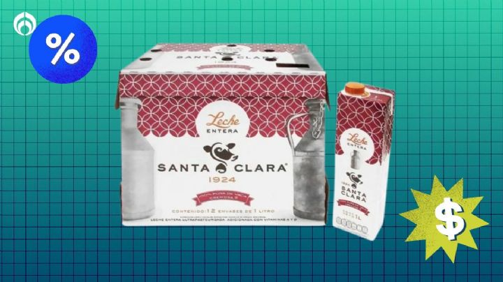 Sam’s Club remata caja de leche entera Santa Clara con 12 piezas; nutritiva para licuados y cereal