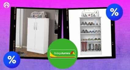 Bodega Aurrera remata moderno y versátil armario zapatero; ideal para 12 pares de zapatos y botines