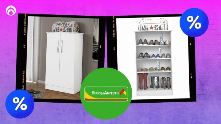 Bodega Aurrera remata moderno y versátil armario zapatero; ideal para 12 pares de zapatos y botines