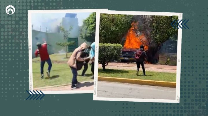 Caso Ayotzinapa: normalistas lanzan explosivos y queman vehículos en Iguala (VIDEOS)