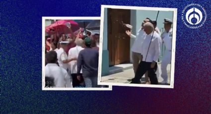 ‘Agreden’ a AMLO en Veracruz: Le avientan botella y gritan ‘Yunes traidor’ (VIDEO)