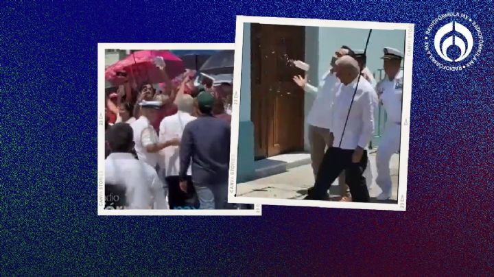 ‘Agreden’ a AMLO en Veracruz: Le avientan botella y gritan ‘Yunes traidor’ (VIDEO)