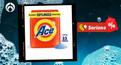 Soriana remata el detergente Ace, el arranca manchas que rinde hasta 33 cargas