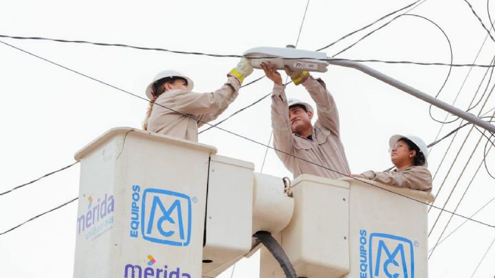 Renuevan con lámparas LED alumbrado público en Mérida