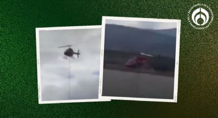 (VIDEO) Se desploma helicóptero en Presa Chihuahua; tripulantes resultan ilesos