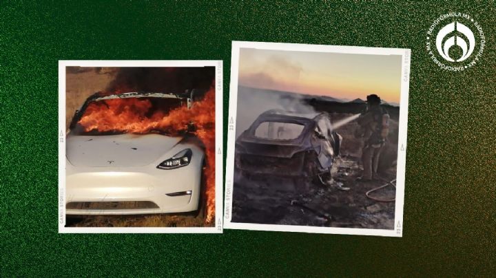 Se incendia otro auto Tesla en Baja California; ahora fue en la carretera Tecate-Mexicali