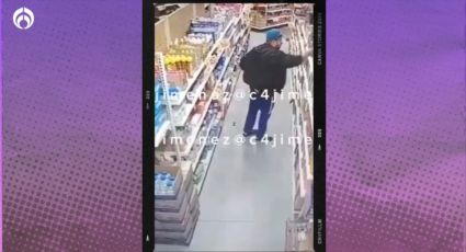 (VIDEO) Captan a hombre robando junto a su hijo en Bodega Aurrera del Edomex; no es la primera vez