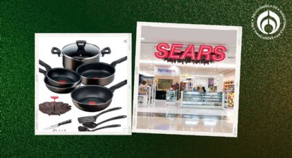 Sears liquida esta batería de titanio antiadherente con 11 piezas ¡vale 1,300 pesos menos!