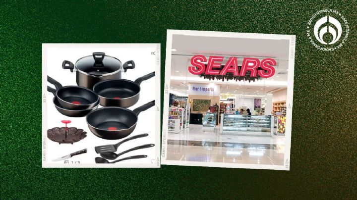 Sears liquida esta batería de titanio antiadherente con 11 piezas ¡vale 1,300 pesos menos!