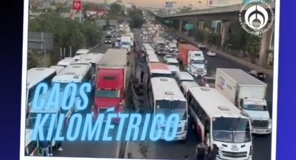 'Atorón' invernal: Transportistas bloquean la México-Querétaro y provocan filas larguísimas de tráfico