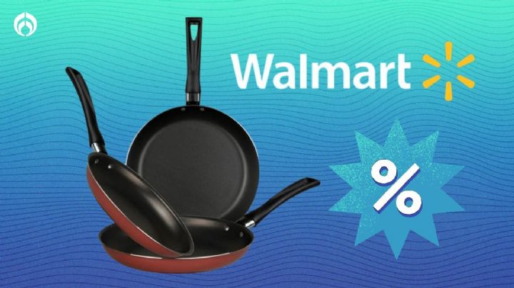 Walmart rebaja set de sartenes Deleite, marca calificada como Muy Buena por Profeco