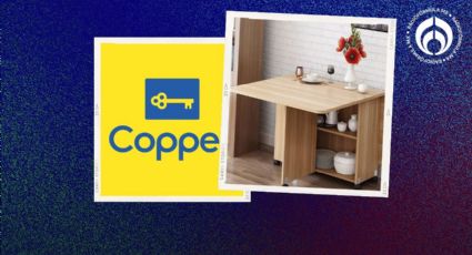 Coppel rebaja 60% a mesa plegable con llantas y 2 repisas; es muy resistente y cabe en todo lugar