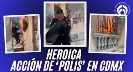 (VIDEO) Policía de CDMX salva a niña de 5 años durante un incendio en la Cuauhtémoc