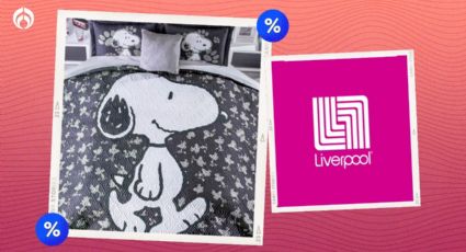 Liverpool remata bella colcha Concord de Snoopy doble vista; muy fina, suave al tacto y capitonada