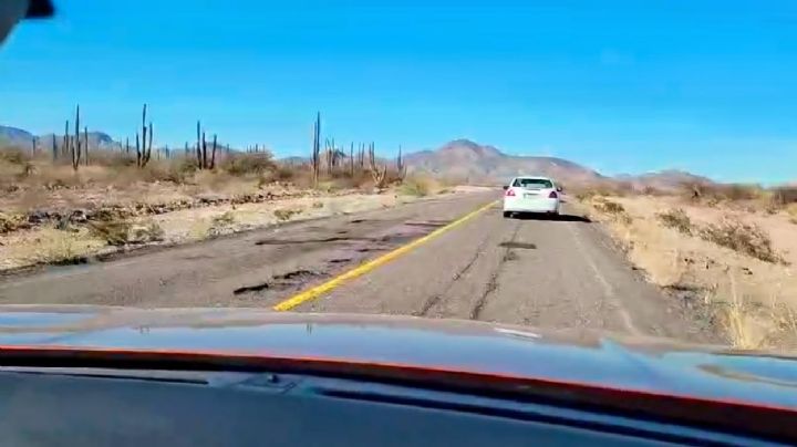 Parece superficie lunar: autopista en BCS registra más de 40 zonas peligrosas con baches