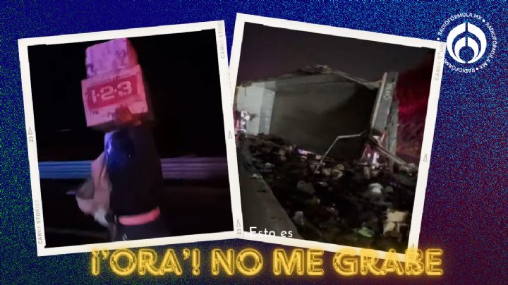 (VIDEO) Volcadura y rapiña en Veracruz: conductor queda atrapado mientras robaban la mercancía