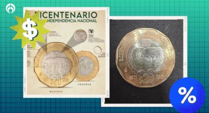 La moneda de 20 pesos del Bicentenario de la Independencia de 12 lados valuada en 85 mil pesos