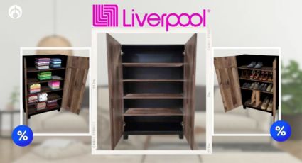 El organizador para zapatos, toallas o ropa que Liverpool remata; luce elegante y es de buen tamaño