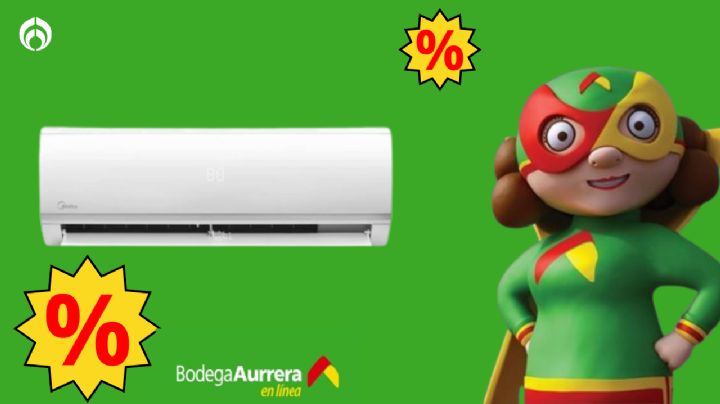 Bodega Aurrera puso en remate un aire acondicionado minisplit Midea por tiempo limitado