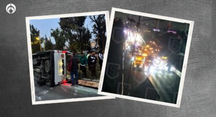 Vuelca combi con pasajeros en la México-Pachuca; hay heridos (VIDEO)