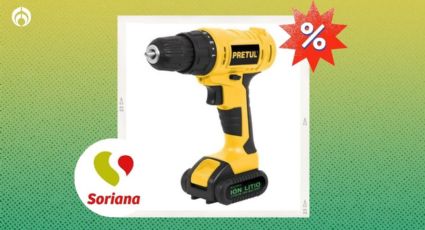 Soriana remata taladro Pretul de 600rpm; su batería dura hasta 5 horas, ideal para madera y metal