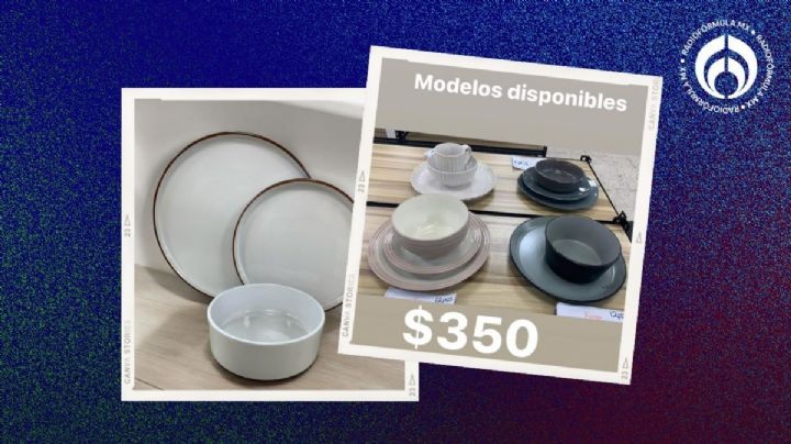 La tienda en CDMX con sets de vajillas de 12 piezas en $350; hay varios colores y modelos