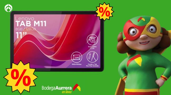 Bodega Aurrera remata esta potente tablet Lenovo para ver series; incluye estuche y pluma