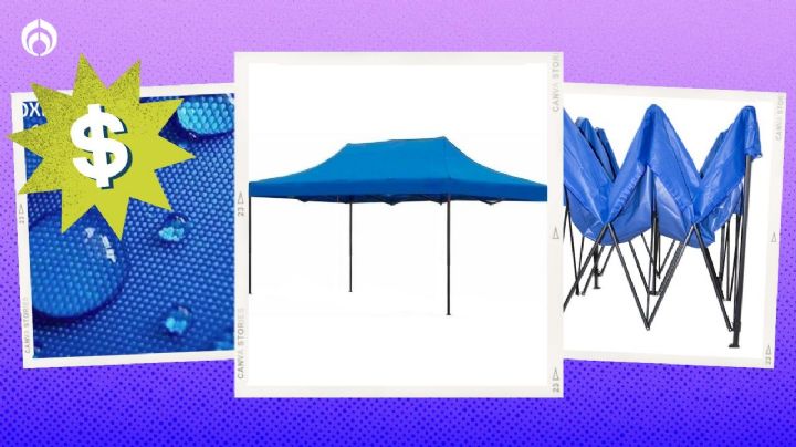 Walmart rebaja el precio de la carpa plegable azul Jardimex de 3x4.5 m; la puedes pagar a MSI