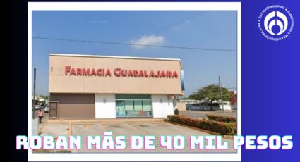 Asalto en Farmacia Guadalajara: sujetos con una pistola roban más de 40 mil pesos en Veracruz