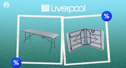 Liverpool rebaja la mesa plegable de 1.80m; con muy buenas reseñas y de material resistente