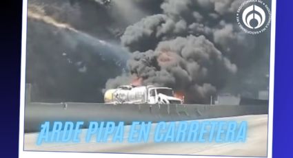 (VIDEO) Pipa choca y explota en la vía México-Querétaro en dirección a CDMX