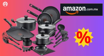 Amazon remata baterías de cocina con 20 piezas que no se les pega nada; son T-Fal antiadherentes